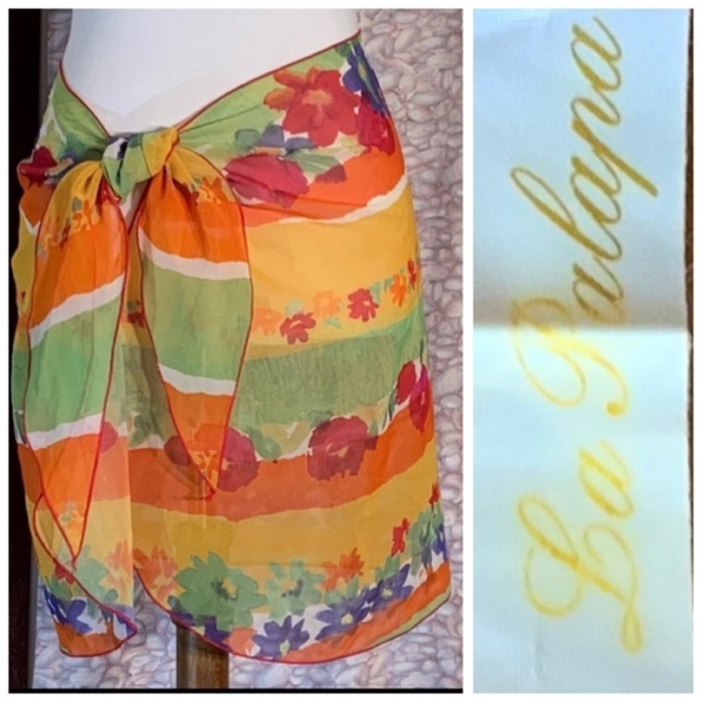 La Palapa multicolored floral sarong.
